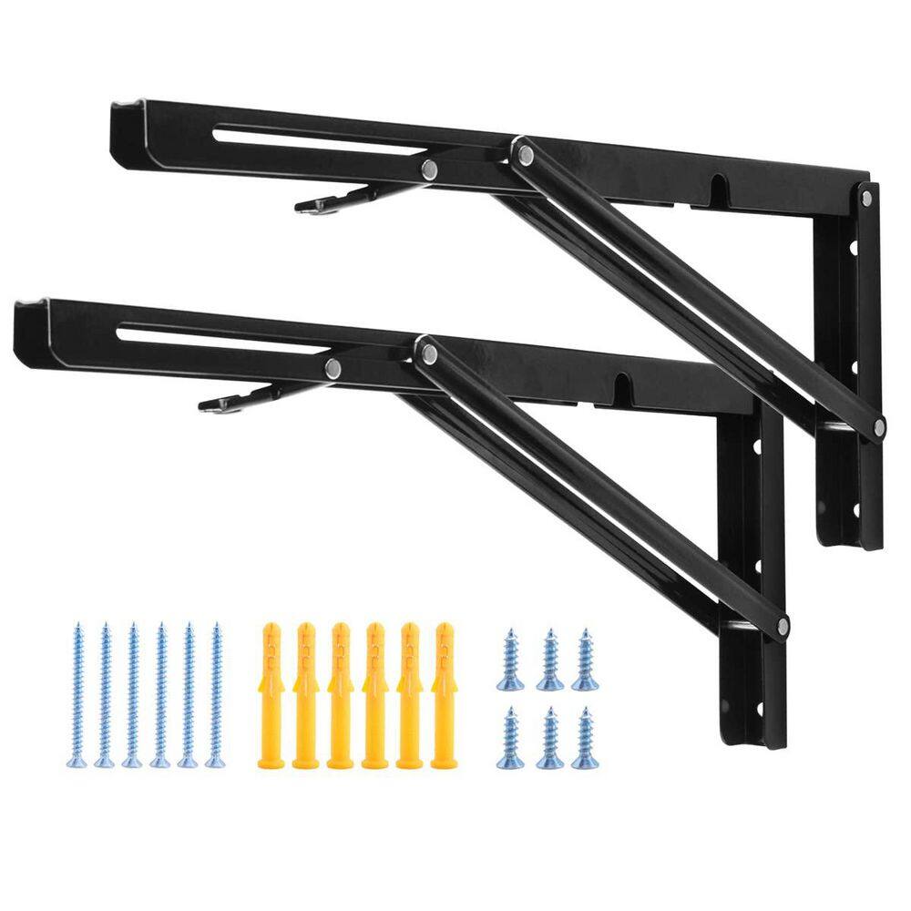 16 in. H Metal 330 lb. Load Capacity Folding Shelf Bracket, Heavy Duty Collapsible for Workbench (2-Pack) price history on PriceWatchPro