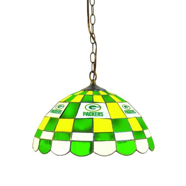 Imperial Green Bay Packers 1-Light Tiffany Pub Light