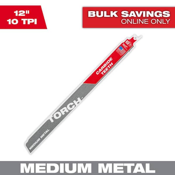 Milwaukee 12 in. 10 TPI Carbide Medium Metal Cutting Sawzall Reciprocating Saw Blade (1-Pack)