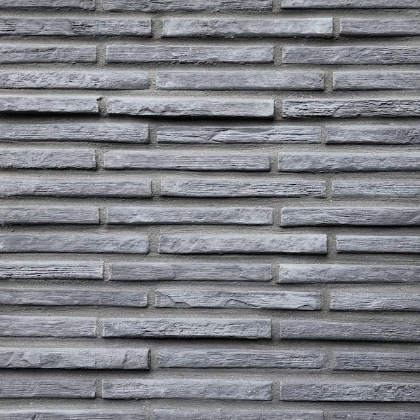 Koni Stone Maria 10.12 in. x 1.22 in. x 1.18 in. Charcoal Stone Manufactured Stone Veneer Flats 6.45 sq. ft.