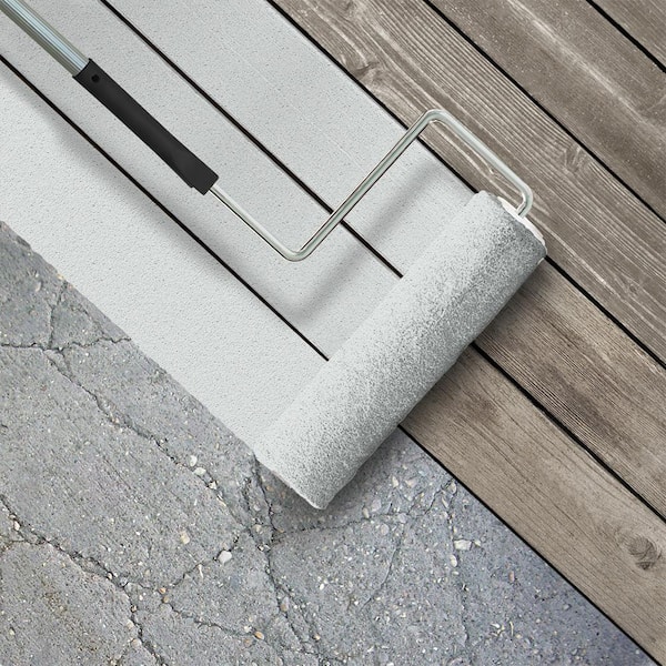 1 gal. #W-F-520 Ash White Textured Low-Lustre Enamel Interior/Exterior Porch and Patio Anti-Slip Floor Paint