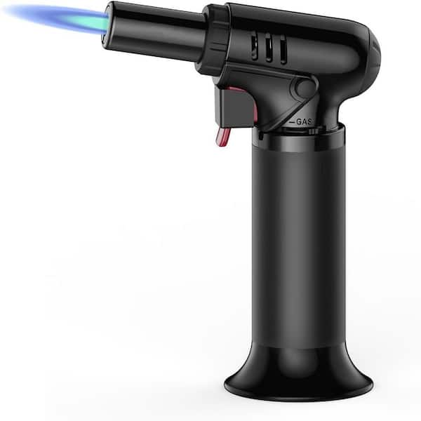 Butane Torch Lighter with Fuel Gauge, Refillable Kitchen Torch with Adjustable Flame for Searing Meat, Baking