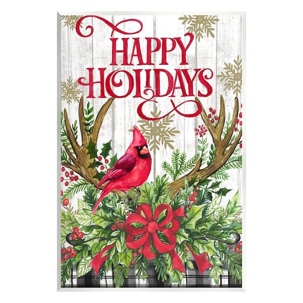 Stupell Industries Holiday Cardinal by Elena Vladykina rep. Levison Designs 1-Piece Unframed Graphic Print Animal Art Print 15 in. x 10 in.