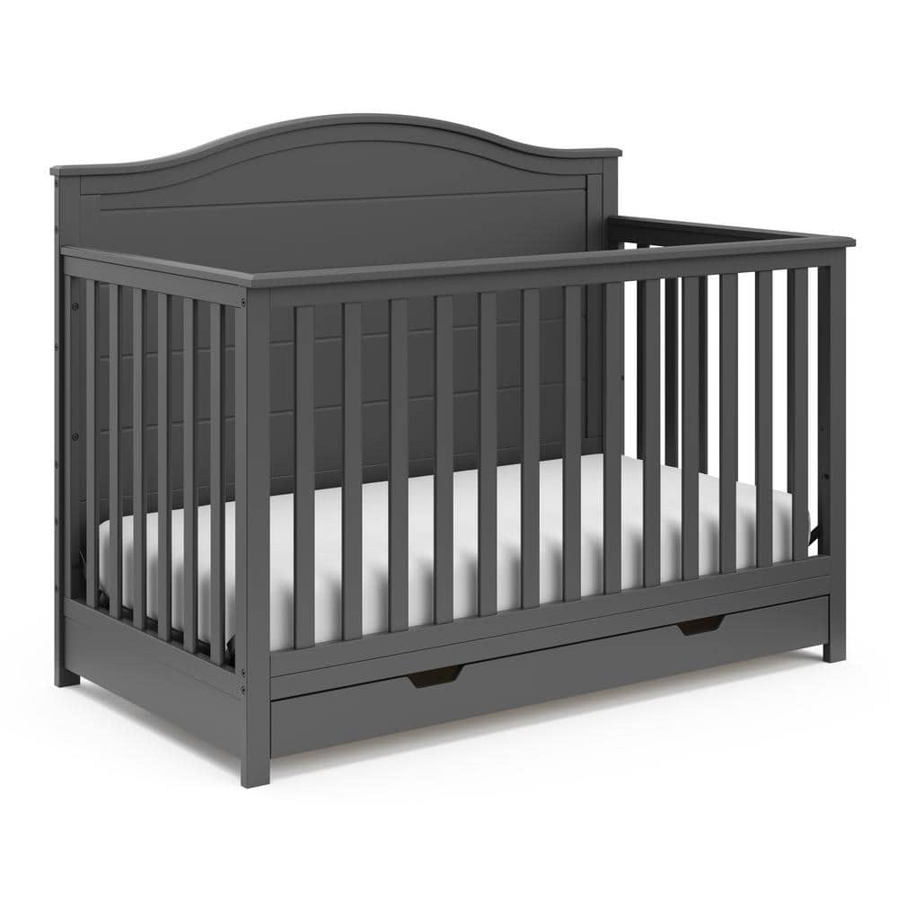 Storkcraft Moss Gray 4-in-1 Convertible Crib With Drawer -  04550-13G