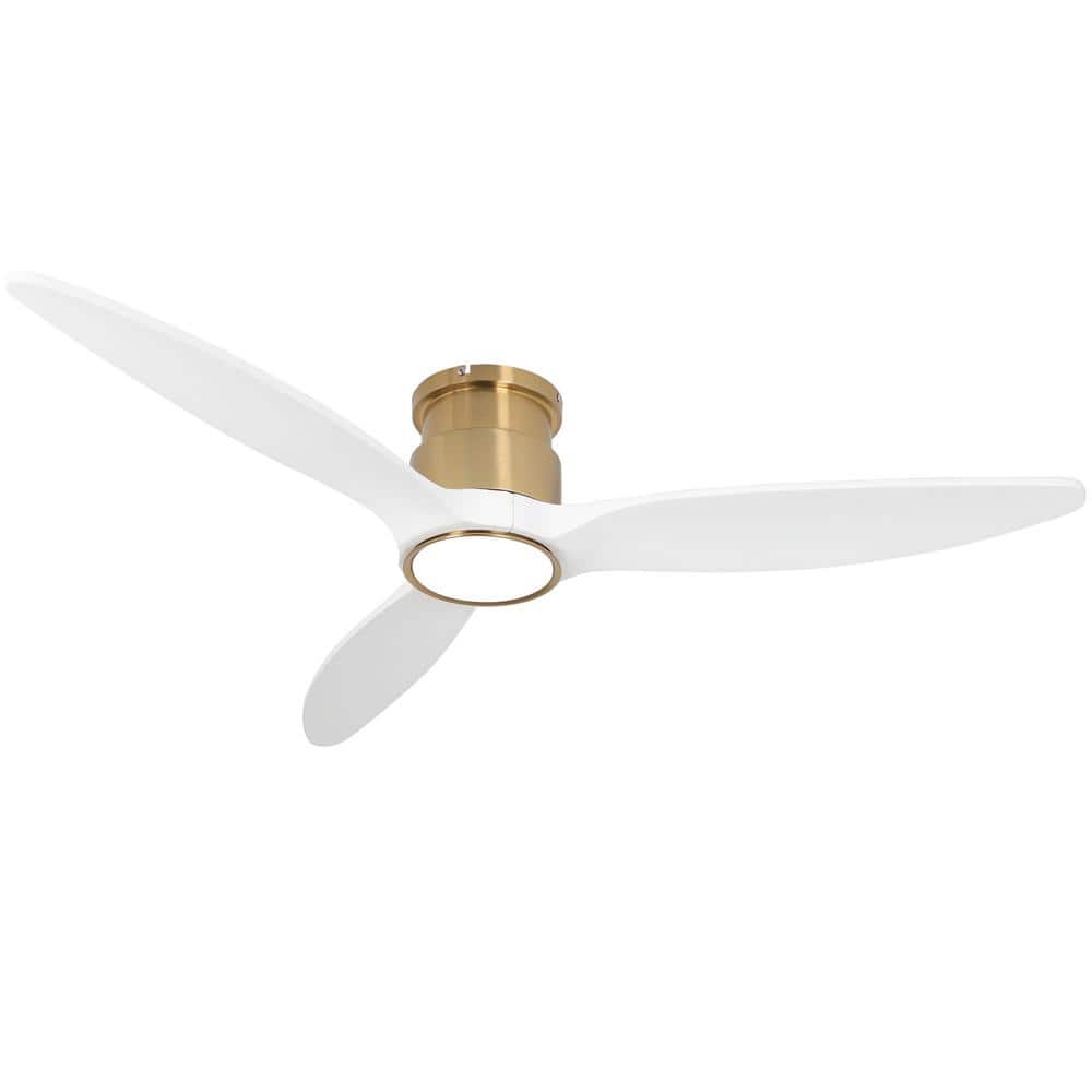52in. Dimmable LED Indoor/Outdoor White Blade with Gold Top Smart Ceiling Fan with Light and 6-Speed Remote price history on PriceWatchPro