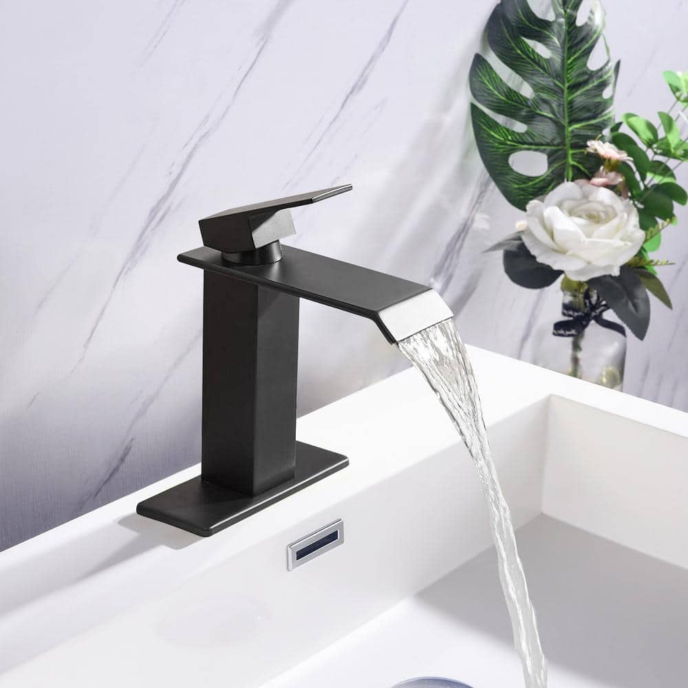 Matte Black Stainless Steel Single Handle Bathroom Faucet