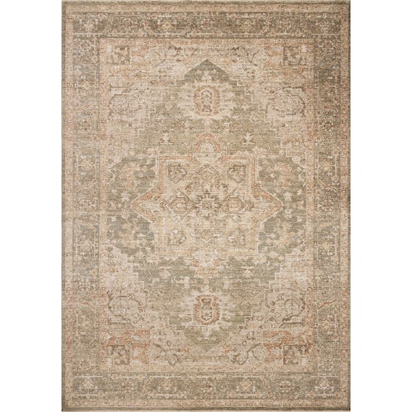 Chris Love Julia Palma Olive / Spice 2 ft. 7 in. x 10 ft.  Traditional Runner Rug