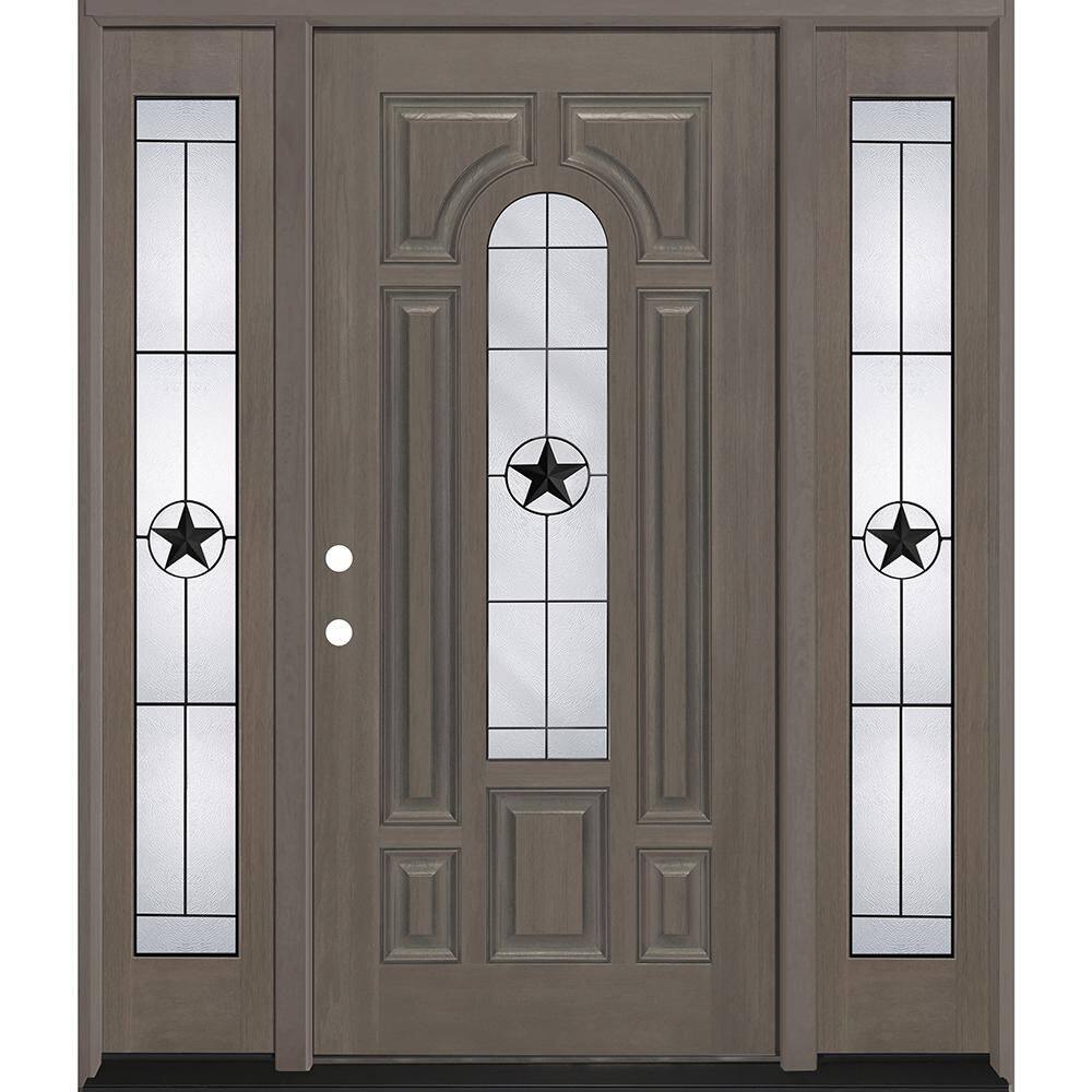 Regency 68 in. x 80 in. CenterLite Alamo Glass RHIS Ashwd Mahogany Fiberglass Prehung Front Door w/14in-Full SLs 4-9/16 price history on PriceWatchPro