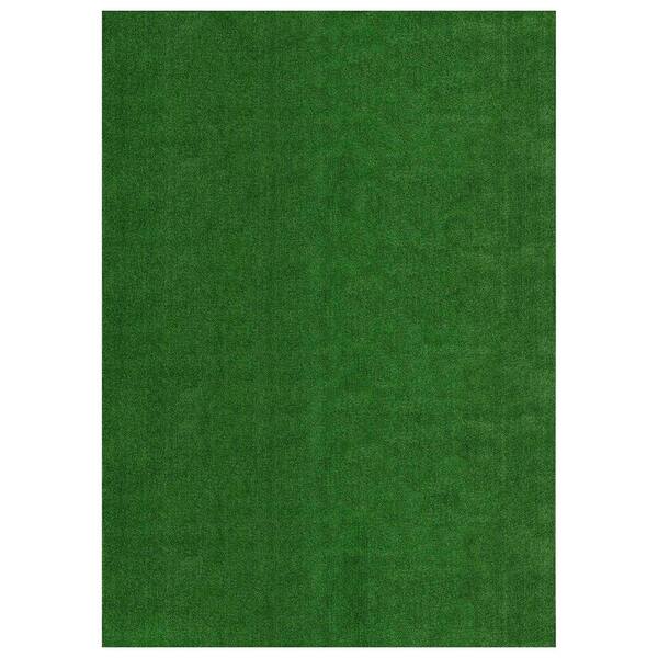 Ottomanson 3 X 4 Artificial Grass Green- Pile 0.3 In Indoor
