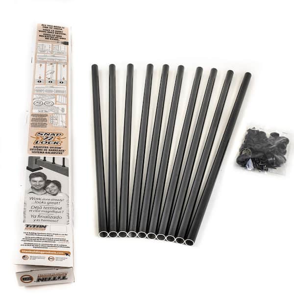 25 in. Snap and Lock Polycarbonate with Aluminum Baluster Kits Round (Case with 10 Kits)