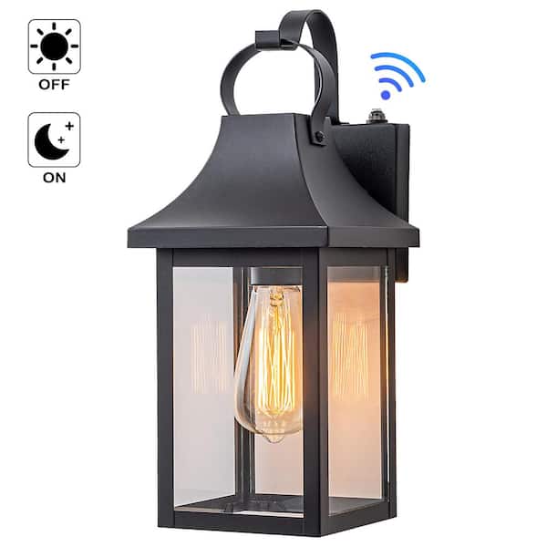C Cattleya Black Dusk to Dawn Outdoor Hardwired Wall Lantern Scone with No Bulbs Included