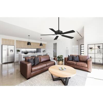 Contractor 52 in. Integrated LED Indoor Coal Ceiling Fan with Light and Remote Control