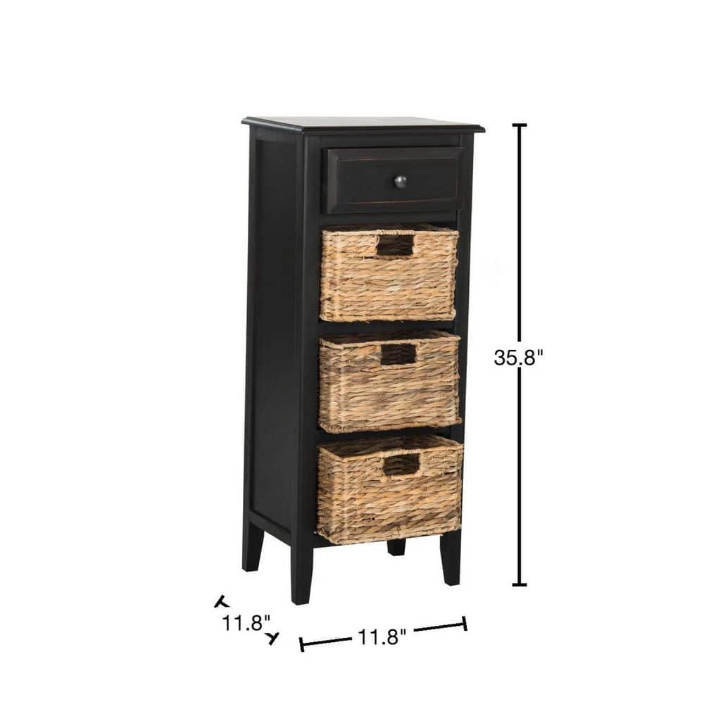 Michaela Rustic White Storage Side Table - thumbnail 3