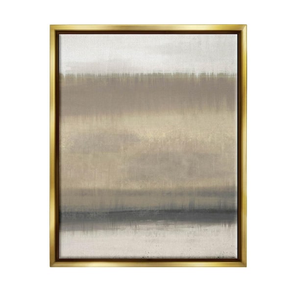 The Stupell Home Decor Collection Countryside Landscape Brown Grassland Painting by Elizabeth Medley Floater Frame Abstract Wall Art Print 31 in. x 25 in.
