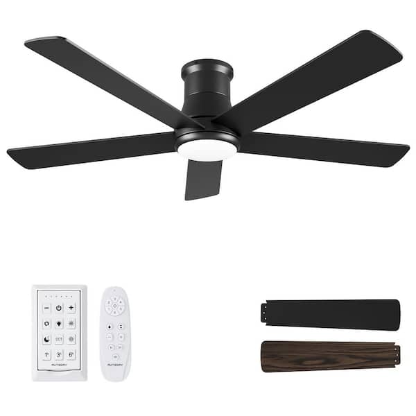 Y♡ ZXXC 52 in. Indoor/Outdoor Nickel Downrod Mount Ceiling Fan
