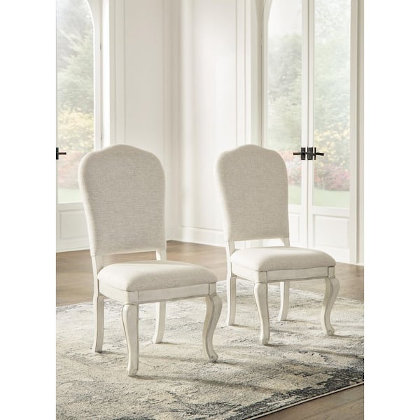 Arlendyne White Polyester with Cushion Side Chair Set of 2