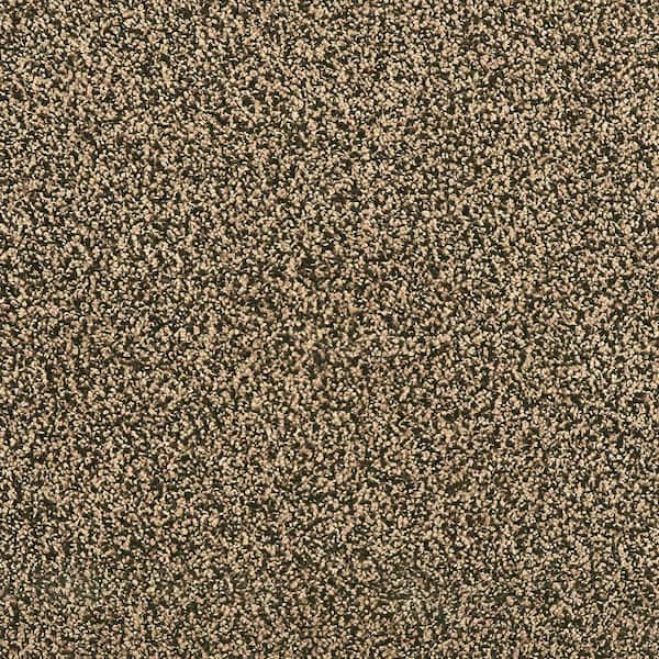 TrafficMaster Whisk and Whimsy I-Mocha Brown-Brown 25 oz. Polyester Textured Carpet - Installation Required