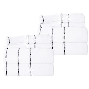 12-Piece Quick Dry White Cotton Towel Set