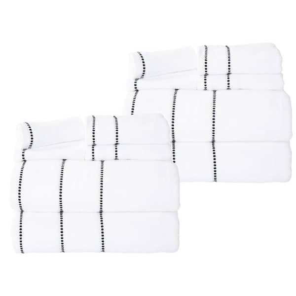 Lavish Home 12-Piece Quick Dry White Cotton Towel Set
