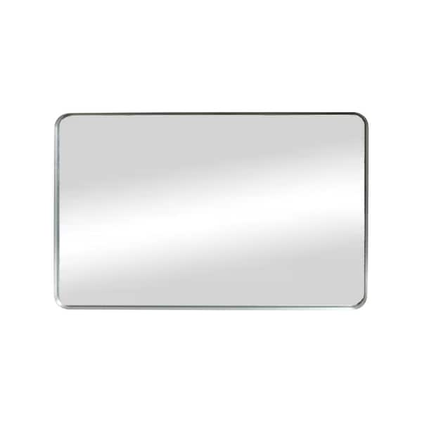 Unbranded 40 in. W x 30 in. H Rectangular Aluminum Framed Wall Bathroom Vanity Mirror with Rounded Corners