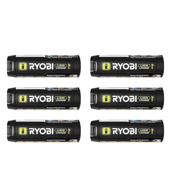USB Lithium 2.0 Ah Lithium Rechargeable Batteries (6-Pack)