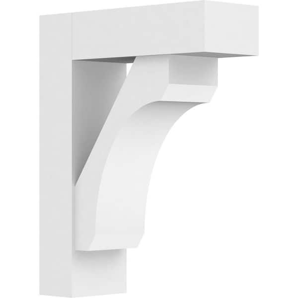 Ekena Millwork Standard Legacy 5 in. W x 18 in. H x 14 in. D Signature Urethane Polyurethane Bracket With Block Ends