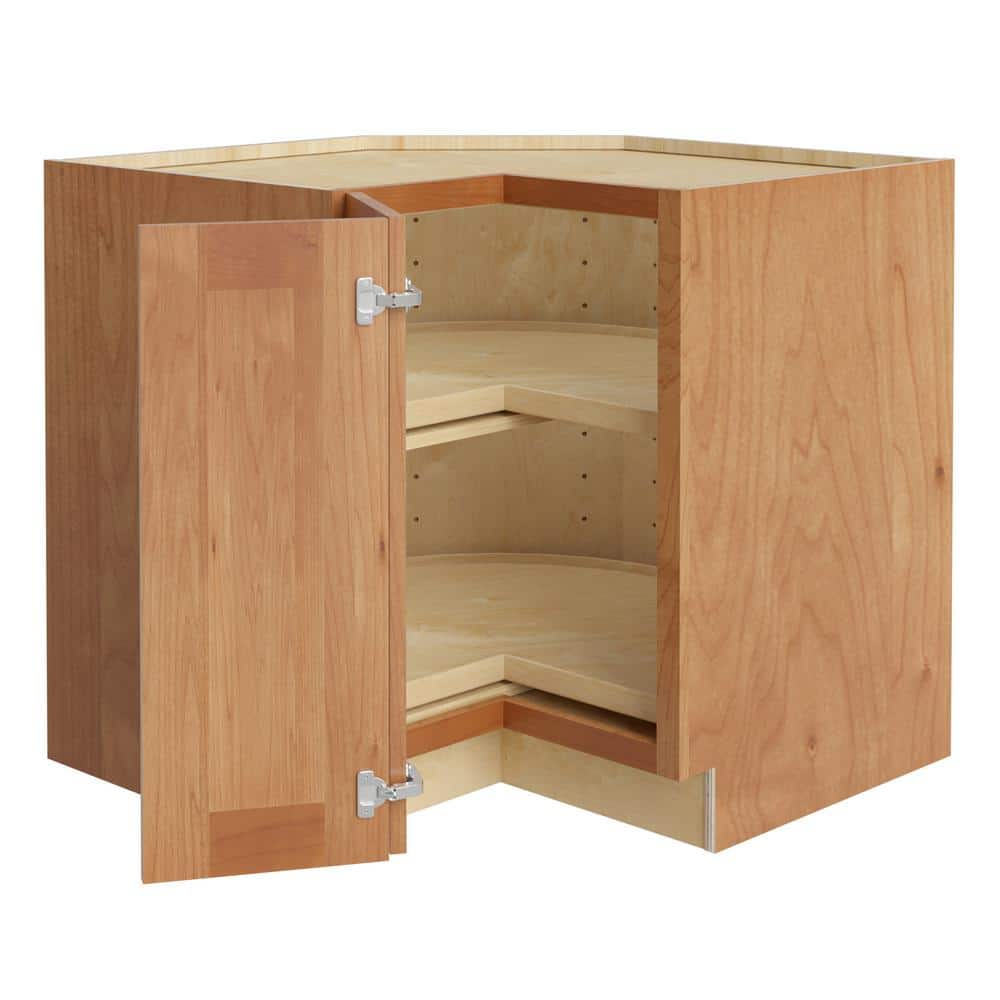 Newport 33 in. W x 24 in. D x 34.5 in. H Assembled Plywood Corner Lazy Susan Base Kitchen Cabinet in Cinnamon LH price history on PriceWatchPro