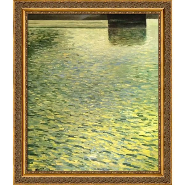 LA PASTICHE Island In Lake Atter, Around 1901 with Baroque Antique Gold by Gustav Klimt Framed Art Print Wall Art 24 in. x 28 in.