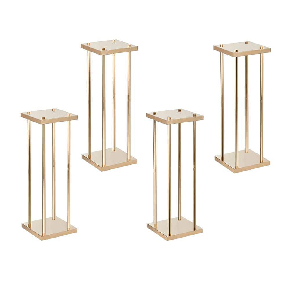 Afoxsos 23.62 in. Gold Metal Laminate Geometric Decorative Vase