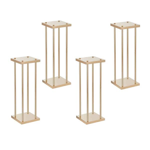 Afoxsos 23.62 in. Gold Metal Laminate Geometric Decorative Vase