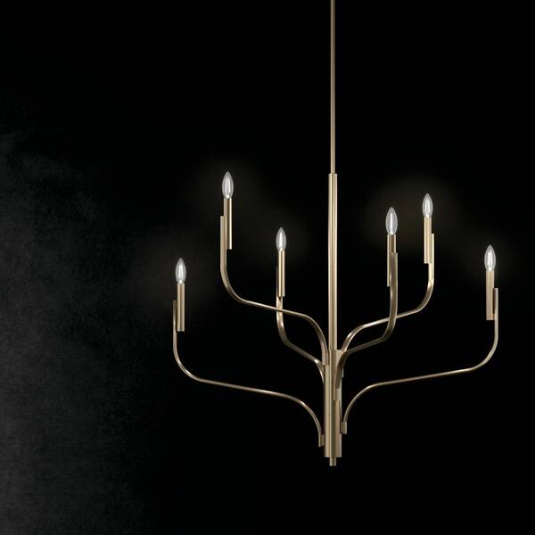 Kichler Livadia 6-Light Gold Modern/Contemporary Bare Bulb Chandelier