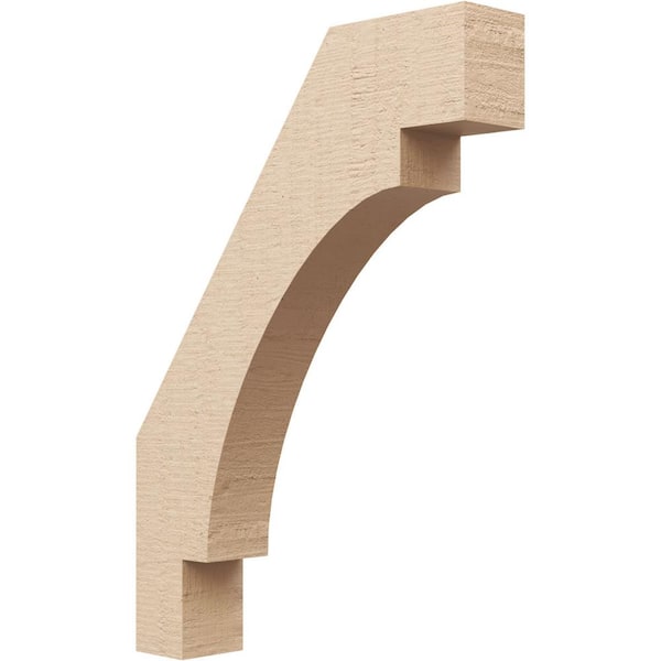 Ekena Millwork 3 in. x 22 in. x 16 in. Merced Rough Cedar Woodgrain Timberthane Polyurethane Knee Brace, Primed