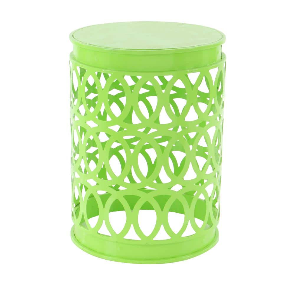 Set of 3 Multicolor Metal Drum Accent Tables