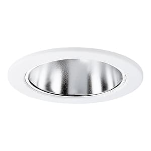 E26 Series 4 in. Clear Recessed Ceiling Light Specular Reflector with White Trim Ring