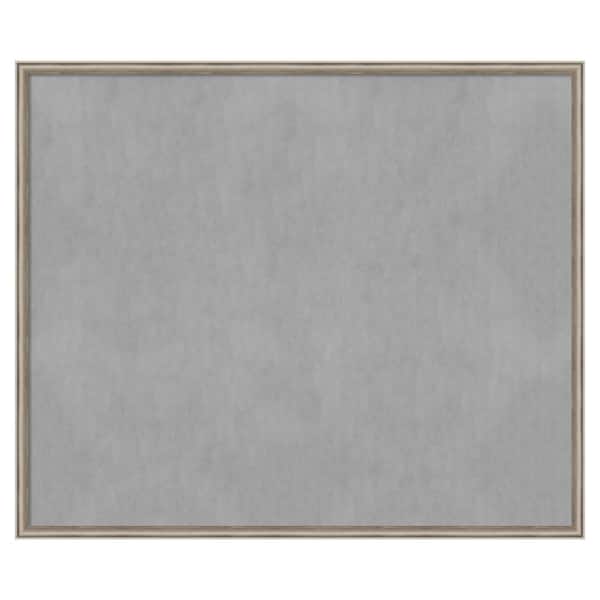 Amanti Art Salon Scoop Pewter 50 in. x 42 in Framed Magnetic Board