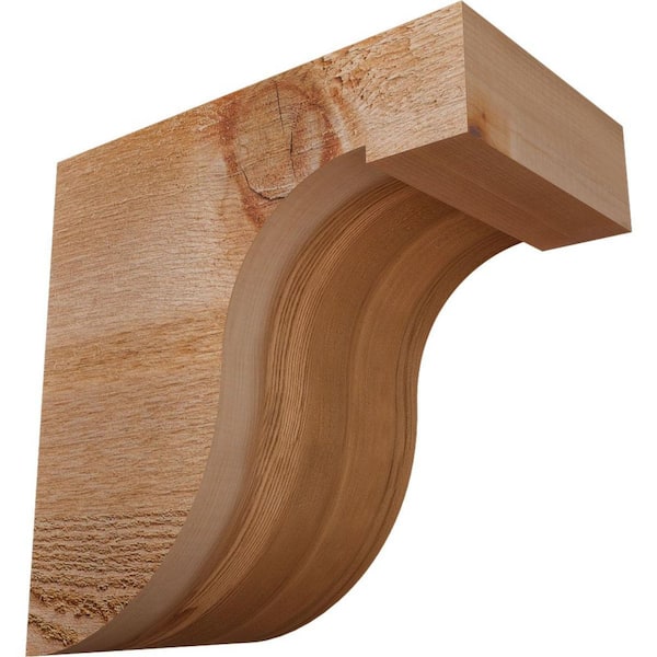 Ekena Millwork 6 in. x 10 in. x 10 in. Western Red Cedar Del Monte Rough Sawn Corbel