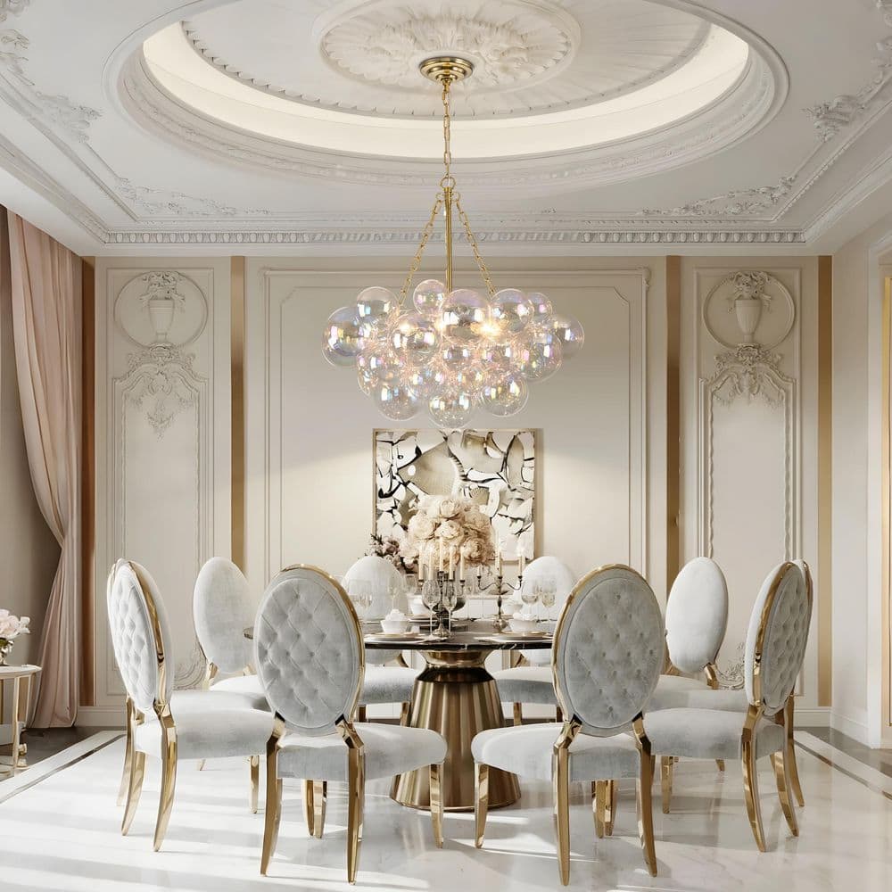 Bublume 6-Light Gold Modern Tinted Glass Globes Bubble Chandelier price history on PriceWatchPro