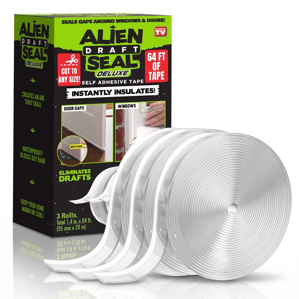 Alien Draft Seal Deluxe 1.4 in. x 64 ft. Transparent Anti-Draft Adhesive Instant Insulation Door Seal Weatherstrip price history on PriceWatchPro