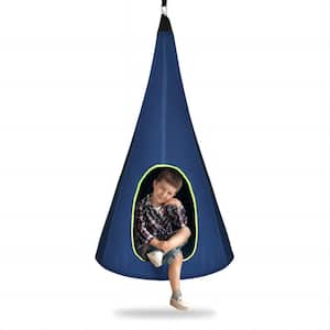 1.97 ft. Hammock Chair, Hanging Rope Swing, Kids Nest Swing Chair Hanging Hammock Seat for Indoor and Outdoor in Blue
