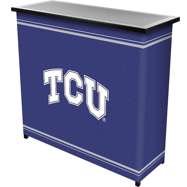 Trademark Texas Christian University 2-Shelf Black Bar with Case