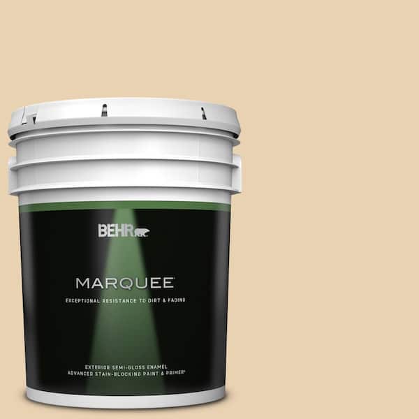 BEHR MARQUEE 5 gal. #S300-2 Powdered Gold Semi-Gloss Enamel Exterior Paint & Primer