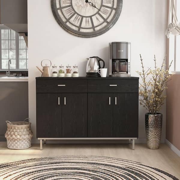 Lanai Black Buffet with 2-Drawer