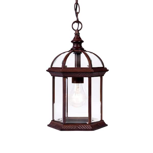 Acclaim Lighting Dover Collection 1-Light Burled Walnut Outdoor Hanging Lantern