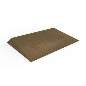 TRANSITIONS Tan 43 in. W x 25 in. L x 2.5 in. H Rubber Angled Entry Door Threshold Welcome Mat
