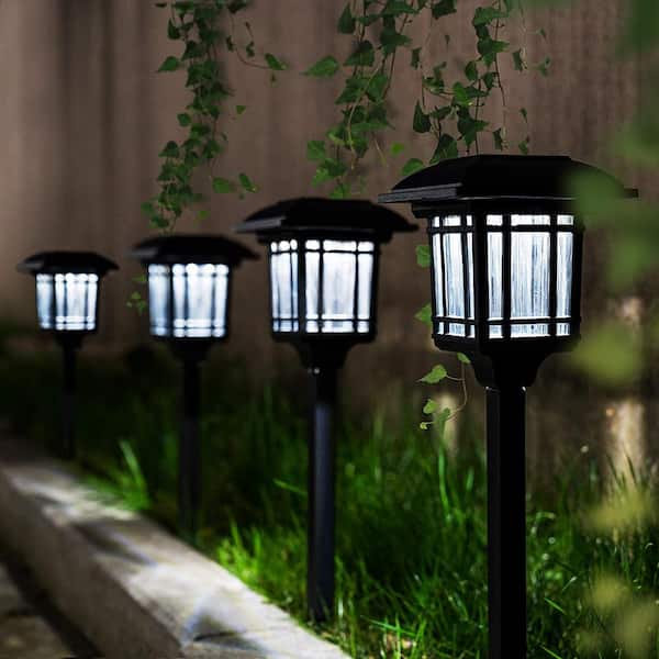Cubilan Solar Path Lights, Solar Powered Garden Lights Outdoor (Cold White)  (8-Pack) B08T1PGBBH - The Home Depot