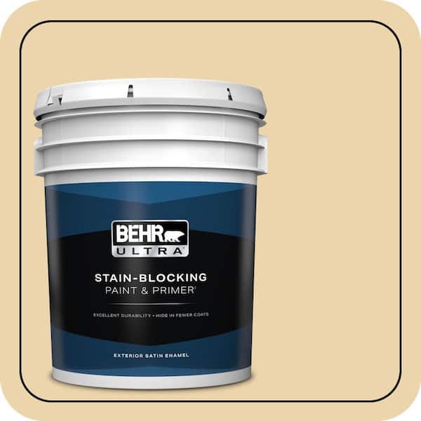 BEHR ULTRA 5 gal. #ICC-51 Sweet Marzipan Satin Enamel Exterior Paint & Primer