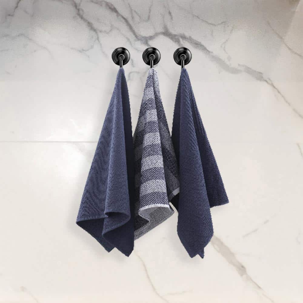 Nautica Home 100% Cotton Navy 18 in. x 28 in. Kitchen Towels (3