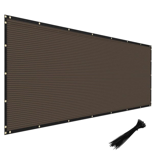Angel Sar 4 ft. x 50 ft. Heavy Duty Fence Screen Fabric Shade Cloth with Brass Grommtes for Garden Yard, Brown