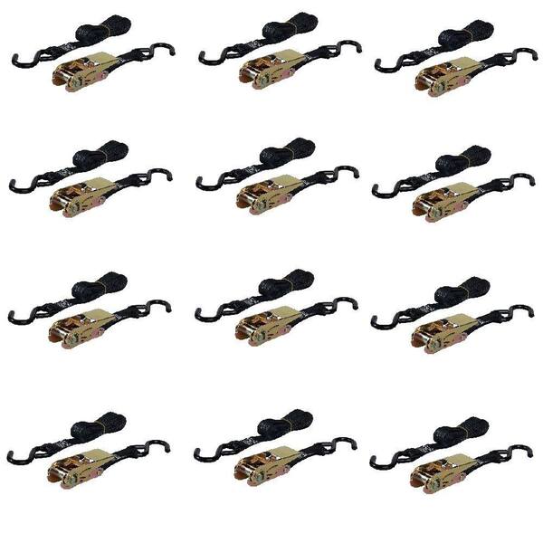 Keeper 10 ft. x 1 in. x 400 lbs. Ratchet Tie Down (12-Pack)