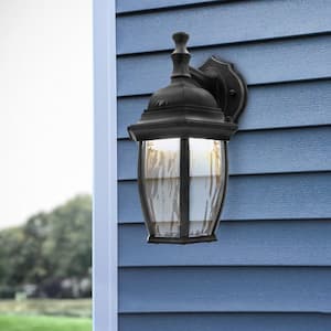 1-Light Black LED Smart WiFi Outdoor Wall Lantern Sconce with Multi CCT, Dimmable Single-Pack